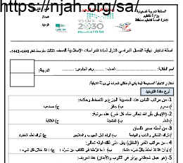 أسئلة اختبار نهاية الفصل الدراسي الأول دراسات الإسلامية ثالث متوسط