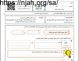 أوراق عمل انتقال الطاقة في النظام البيئي مع الحل مقرر علم البيئة أ. فيصل الجمعان