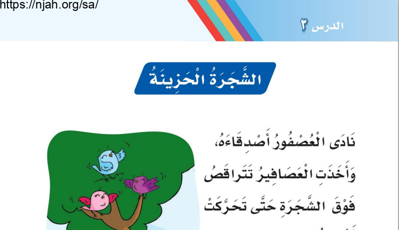 أوراق عمل درس الشجرة الحزينة لغتي أول ابتدائي أ. عبد الله السديري