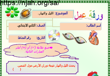 أوراق عمل علوم ثاني ابتدائي الفصل الثاني أ. بندر الحازمي