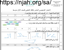 اختبار الفاقد التعليمي مع الحل رياضيات أول متوسط