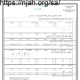 اختبار الفاقد التعليمي مع الحل رياضيات سادس ابتدائي