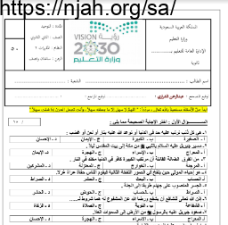 اختبار توحيد 2 مقررات أ. عبد الرحمن الشراري