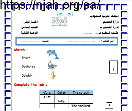 اختبار قبلي للوحدة الثانية انجليزي We Can 5 للصف السادس أ. بدر الشهري