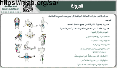 المرونة تربية بدنية أول ابتدائي الفصل الثاني