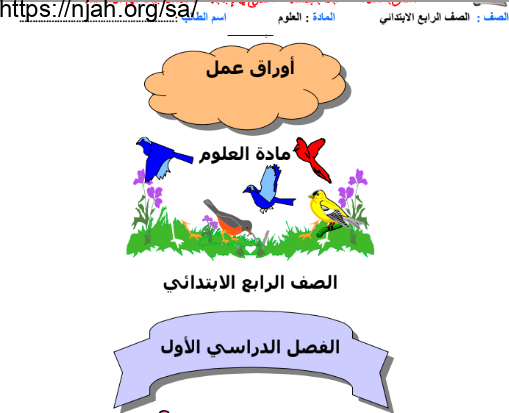 اوراق عمل علوم رابع ابتدائي الفصل الاول الفصل الدراسي الاول