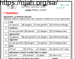 بنك أسئلة انجليزي خامس ابتدائي فصل ثاني