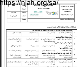 بنك أسئلة توحيد ثاني متوسط فصل أول