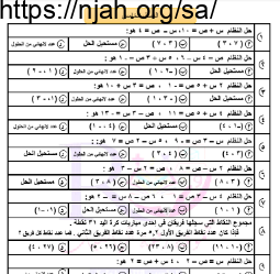 بنك الأسئلة لمادة الرياضيات ثالث متوسط الفصل الثاني 1443 هـ