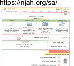 تحضير درس استخدام الموارد الطبيعية علوم أول متوسط الفصل الثالث