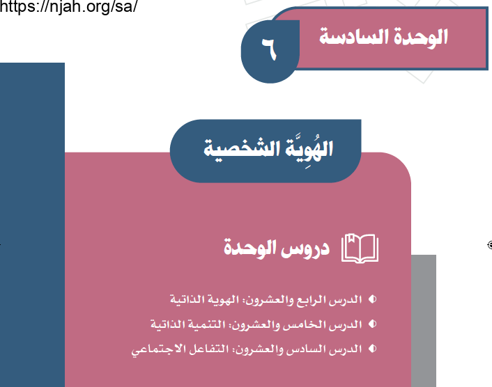 حل الوحدة السادسة الهوية الشخصية اجتماعيات أول متوسط