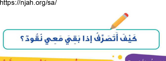حل درس كيف أتصرف إذا بقي معي نقود التربية الأسرية للصف الثاني الابتدائي