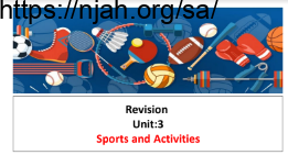 مراجعة الوحدة الثالثة (sports and activities) انجليزي سادس ابتدائي