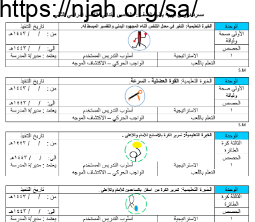 مسرد تربية بدنية خامس ابتدائي الفصل الثاني