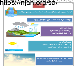 ملخص درس الدورات في الانظمة البيئية (ما دورة الماء؟) علوم خامس ابتدائي الفصل الاول
