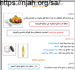 ملخص درس المخاليط نموذج (1) علوم رابع ابتدائي الفصل الثالث