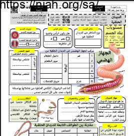 ورقة عمل الديدان الحلقية مع الحل مقرر أحياء 1 أ. فيصل الجمعان