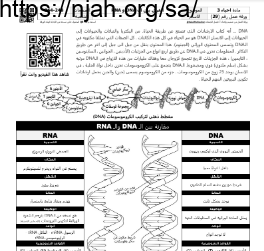 ورقة عمل الفرق بين الـ DNA و RNA مقرر أحياء 3 أ. فيصل الجمعان